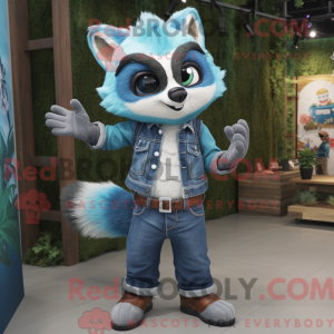 Mascot character of a Cyan...