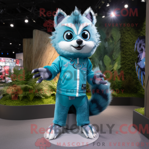 Mascot character of a Cyan...