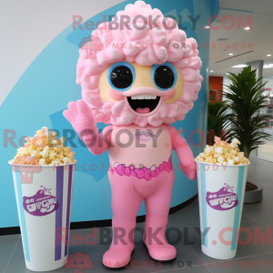 Maskotkarakter af en Pink...