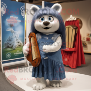 nan Celtic Harp mascot costume character dressed with a Denim Shorts and Earrings