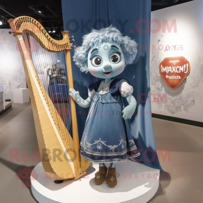 nan Celtic Harp mascot costume character dressed with a Denim Shorts and Earrings nan Celtic Harp mascot costume character dressed with a Denim Shorts and Earrings