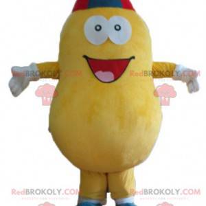 Mascota de papa amarilla gigante y sonriente - Redbrokoly.com