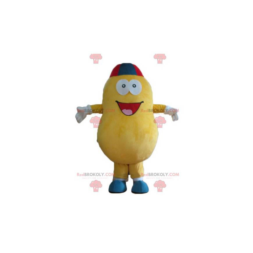 Mascote gigante e sorridente da batata amarela - Redbrokoly.com
