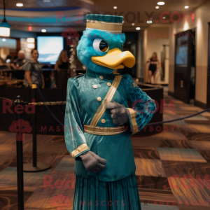 Maskotfigur af en Teal...