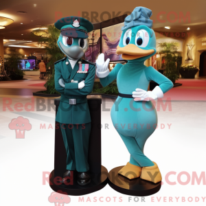 Mascottefiguur van een Teal...