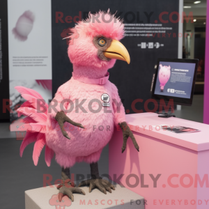 Maskottchenfigur eines rosa...