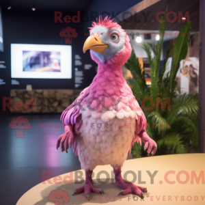 Maskottchenfigur eines rosa...
