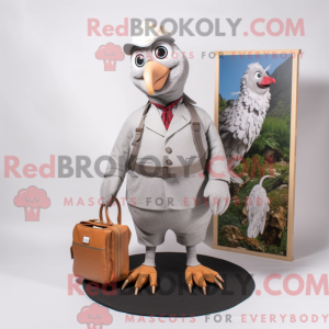 Maskot-karakter af en grå...
