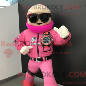 Mascot character of a Pink...