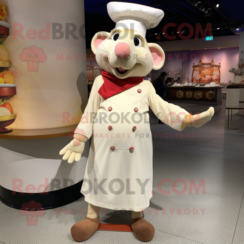 Cream Ratatouille mascot costume character dressed with a Dress Pants and Hats Cream Ratatouille mascot costume character dressed with a Dress Pants and Hats