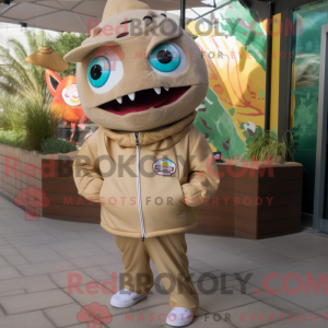 Mascot character of a Beige...