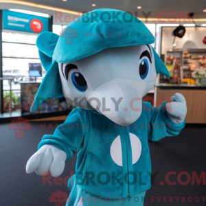 Mascot character of a Teal...