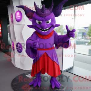 Maskot-karakter af en lilla...