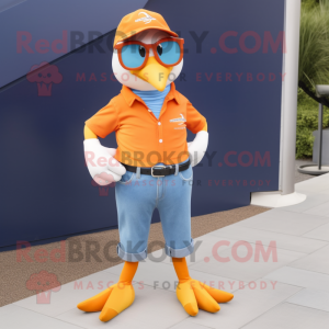 Orange Dove maskot kostym...