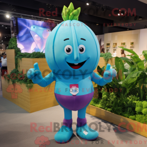 Mascot character of a Cyan...