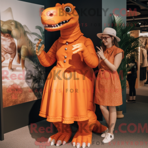 Maskotkarakter af en orange...