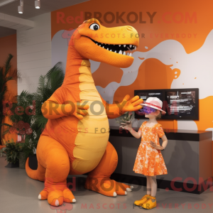 Maskotkarakter af en orange...