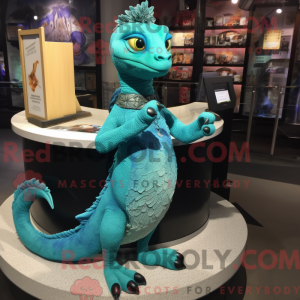 Postava maskota Teal Lizard...