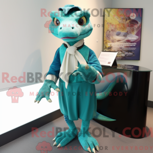Postava maskota Teal Lizard...