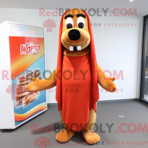 Maskottchen eines Hot Dogs...