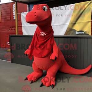 Mascottefiguur van een rode...