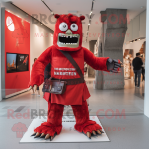 Rød Frankenstein maskot...