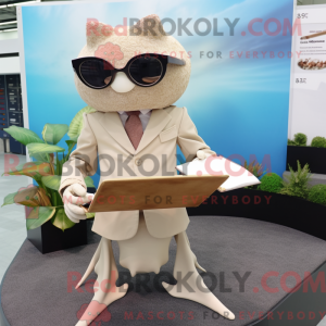 Mascot character of a Beige...
