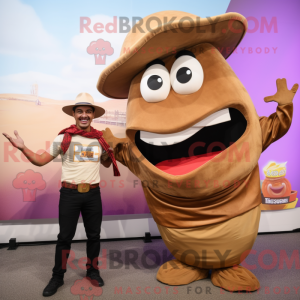 Mascot character of a Brown...