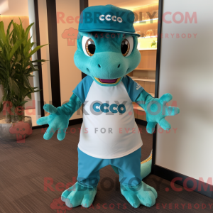 Mascot character of a Teal...