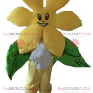 Velmi usměvavý hezký žlutý květ maskot - Redbrokoly.com