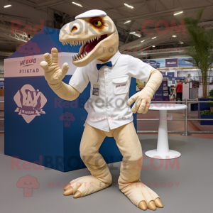 Cream T Rex maskot kostume...