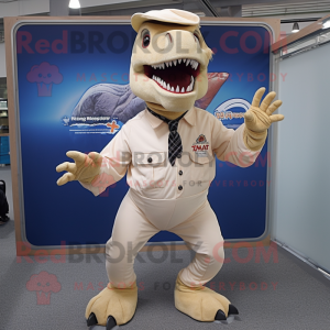 Cream T Rex maskot kostume...