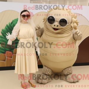 Mascot character of a Beige...