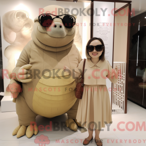 Mascot character of a Beige...
