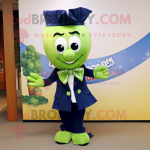 Navy Celery mascot costume character dressed with a Windbreaker and Bow ties