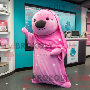 Mascot character of a Pink...