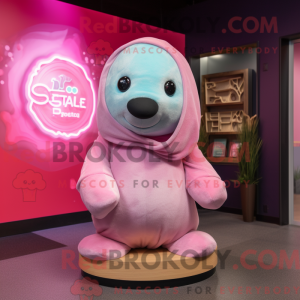 Maskotfigur af en Pink...