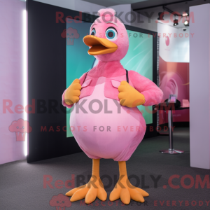 Maskottchenfigur eines Pink...