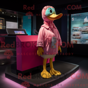 Maskottchenfigur eines Pink...