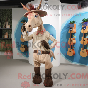 Mascot character of a Tan...