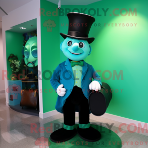 Maskotfigur af en Cyan...