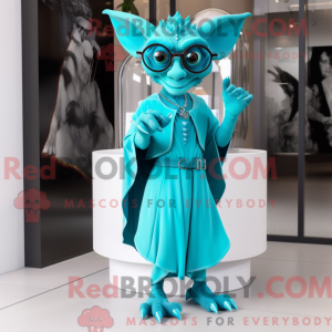 Mascot character of a Cyan...