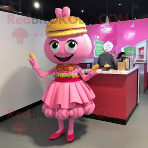 Pink Burgers maskot drakt...