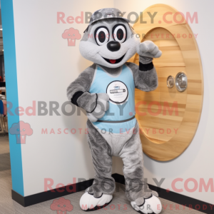 Maskot karakter av en grå...