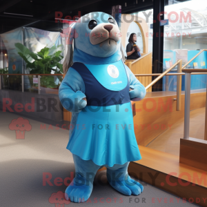 Maskottchen eines blauen...