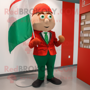 Röd irländsk flagga maskot...