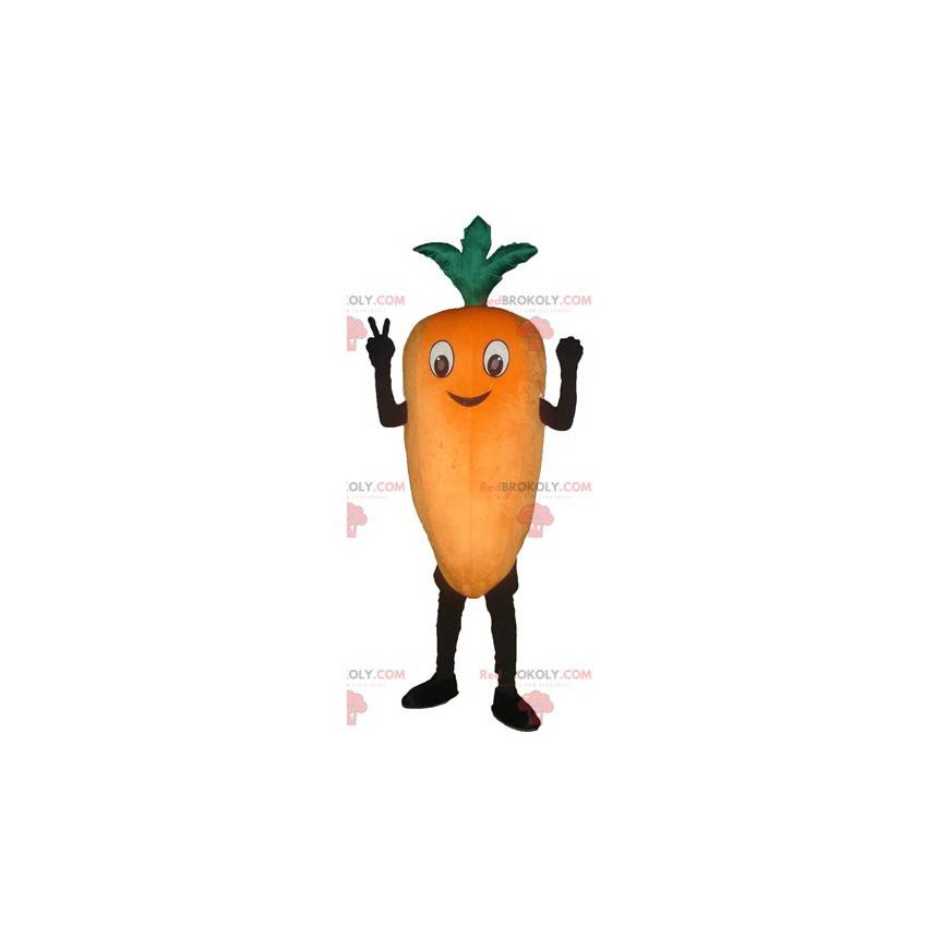 Kæmpe og smilende orange gulerodsmaskot - Redbrokoly.com