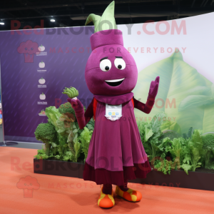Maroon Beet maskot kostyme...