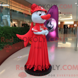 Mascottefiguur van een rode...