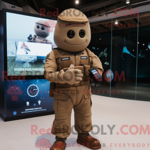 Mascot character of a Brown...